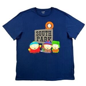 South Park T-Shirt XL Blue Cartman Kenny Stan Kyle Black Comedy Central Old Navy